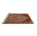 Sideview of Machine Washable Persian Brown Traditional Rug, wshtr3203brn