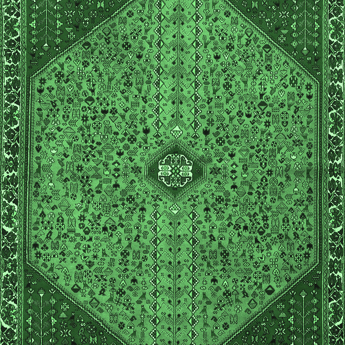 Machine Washable Persian Emerald Green Traditional Area Rugs, wshtr3203emgrn
