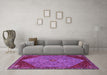 Machine Washable Persian Purple Traditional Area Rugs in a Living Room, wshtr3203pur