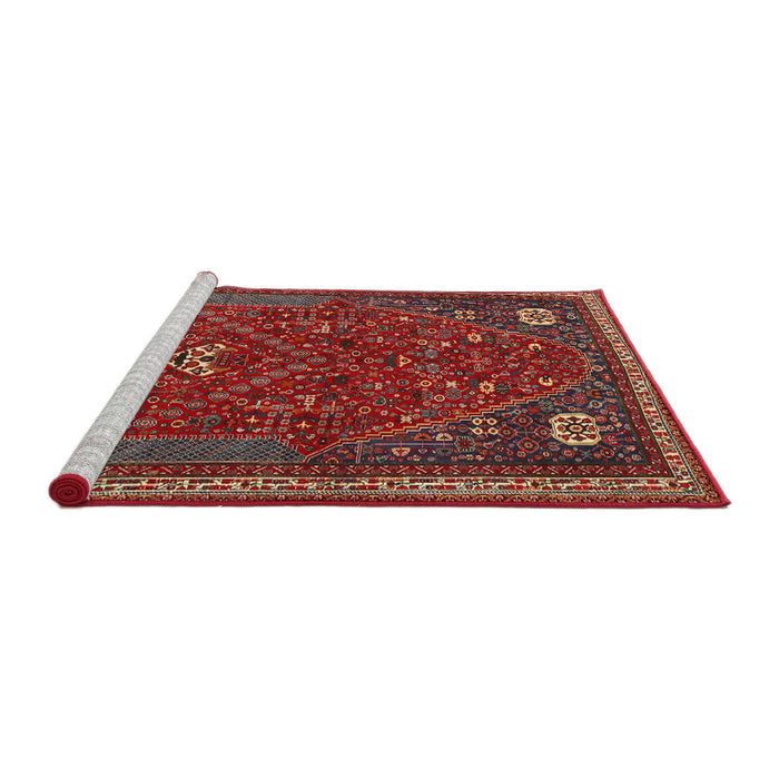 Sideview of Machine Washable Traditional Dark Almond Brown Rug, wshtr3204