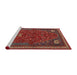 Sideview of Machine Washable Traditional Dark Almond Brown Rug, wshtr3204