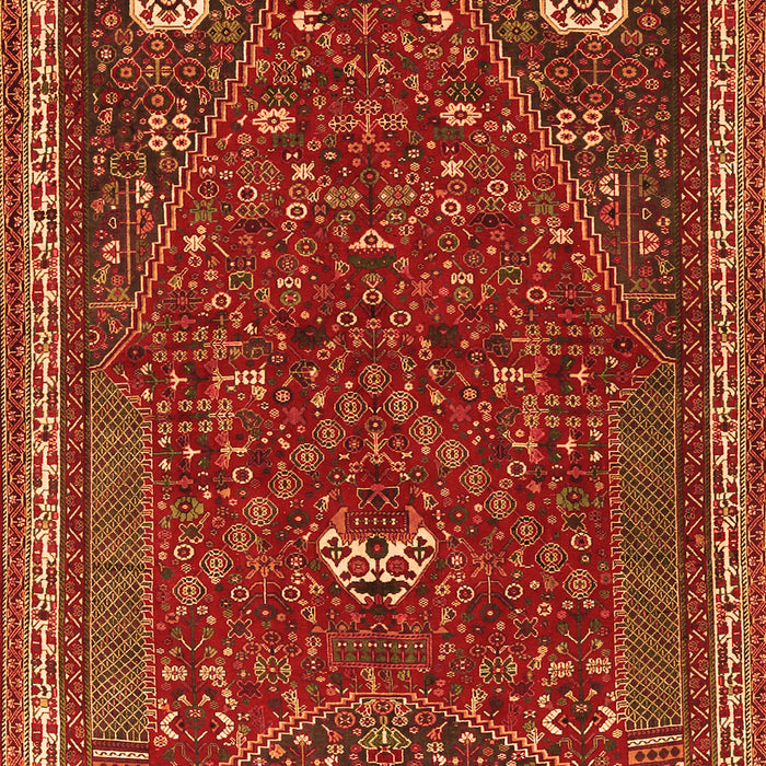 Serging Thickness of Machine Washable Persian Orange Traditional Area Rugs, wshtr3204org