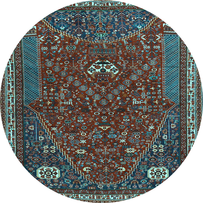 Round Persian Light Blue Traditional Rug, tr3204lblu