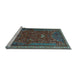 Sideview of Machine Washable Persian Light Blue Traditional Rug, wshtr3204lblu