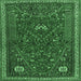 Square Machine Washable Persian Emerald Green Traditional Area Rugs, wshtr3204emgrn