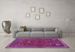 Machine Washable Persian Purple Traditional Area Rugs in a Living Room, wshtr3204pur