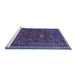 Sideview of Machine Washable Persian Blue Traditional Rug, wshtr3204blu