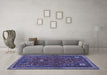 Machine Washable Persian Blue Traditional Rug in a Living Room, wshtr3204blu