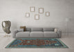 Machine Washable Persian Light Blue Traditional Rug in a Living Room, wshtr3204lblu