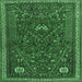 Square Persian Emerald Green Traditional Rug, tr3204emgrn