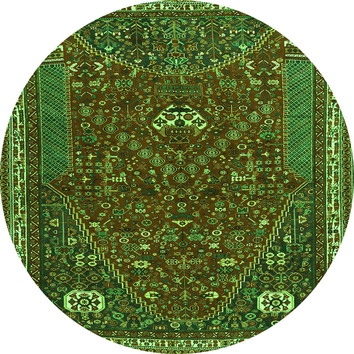 Square Persian Green Traditional Rug, tr3204grn