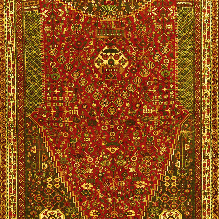 Machine Washable Persian Yellow Traditional Rug, wshtr3204yw