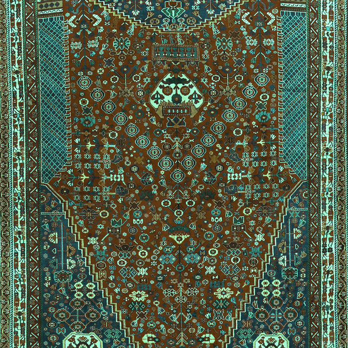 Machine Washable Persian Turquoise Traditional Area Rugs, wshtr3204turq