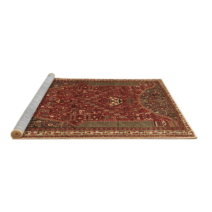Sideview of Machine Washable Persian Brown Traditional Rug, wshtr3204brn