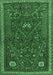 Machine Washable Persian Emerald Green Traditional Area Rugs, wshtr3204emgrn