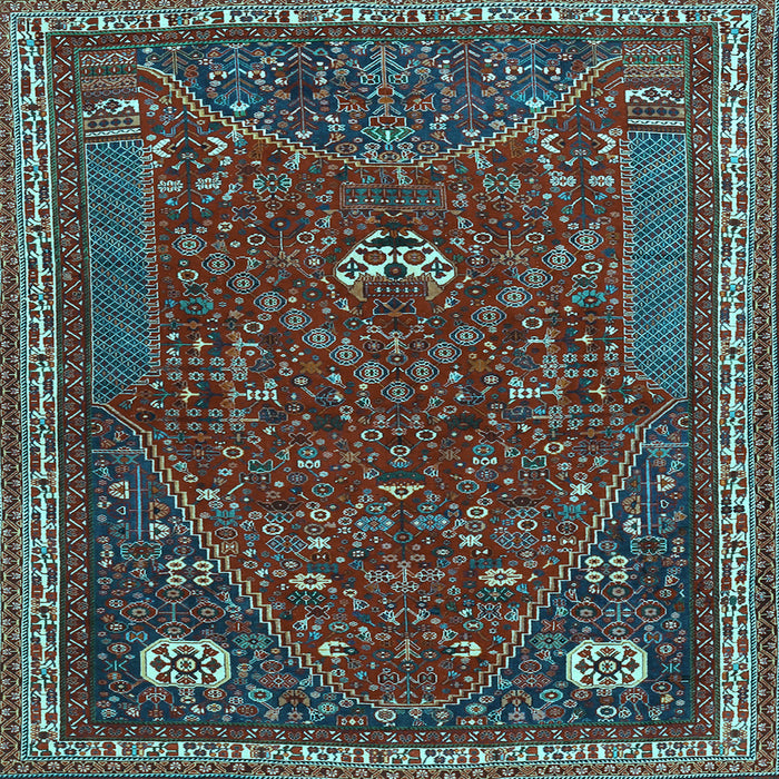 Square Machine Washable Persian Light Blue Traditional Rug, wshtr3204lblu