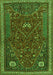 Serging Thickness of Machine Washable Persian Green Traditional Area Rugs, wshtr3204grn