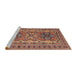 Sideview of Machine Washable Traditional Saffron Red Rug, wshtr3205