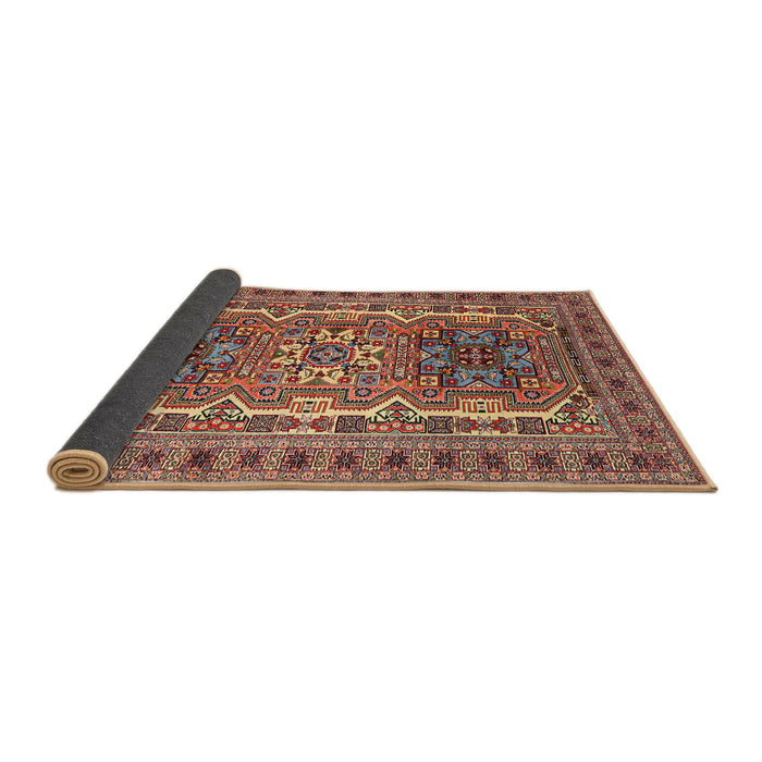 Sideview of Traditional Saffron Red Persian Rug, tr3205