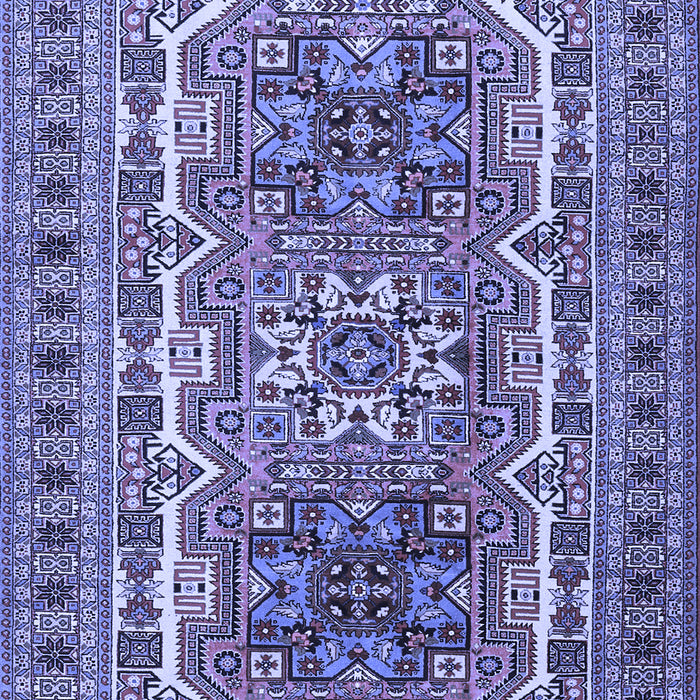 Machine Washable Persian Blue Traditional Rug, wshtr3205blu