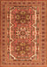 Serging Thickness of Machine Washable Persian Orange Traditional Area Rugs, wshtr3205org