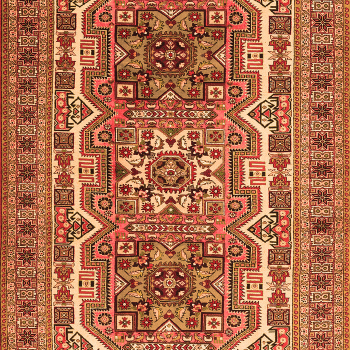 Serging Thickness of Machine Washable Persian Orange Traditional Area Rugs, wshtr3205org