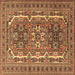 Square Machine Washable Persian Brown Traditional Rug, wshtr3205brn