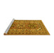 Sideview of Machine Washable Persian Yellow Traditional Rug, wshtr3205yw