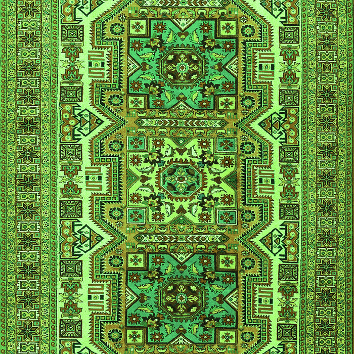 Serging Thickness of Machine Washable Persian Green Traditional Area Rugs, wshtr3205grn