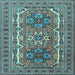 Square Persian Light Blue Traditional Rug, tr3205lblu