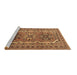 Sideview of Machine Washable Persian Brown Traditional Rug, wshtr3205brn