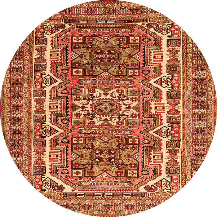 Machine Washable Persian Orange Traditional Area Rugs, wshtr3205org