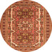 Machine Washable Persian Orange Traditional Area Rugs, wshtr3205org