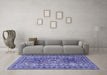 Machine Washable Persian Blue Traditional Rug in a Living Room, wshtr3205blu