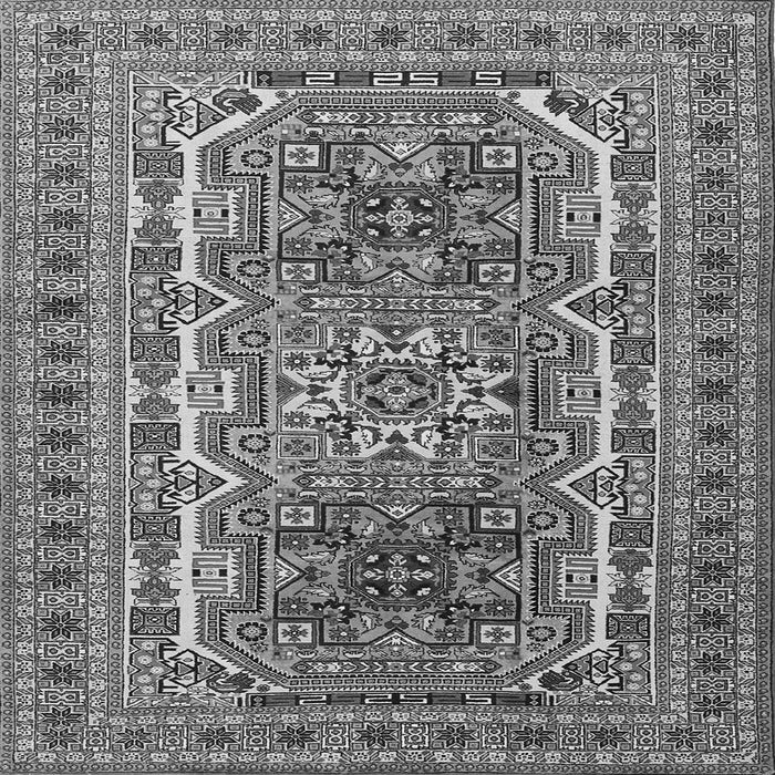 Round Machine Washable Persian Gray Traditional Rug, wshtr3205gry