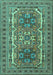 Machine Washable Persian Turquoise Traditional Area Rugs, wshtr3205turq