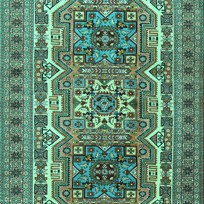 Machine Washable Persian Turquoise Traditional Area Rugs, wshtr3205turq