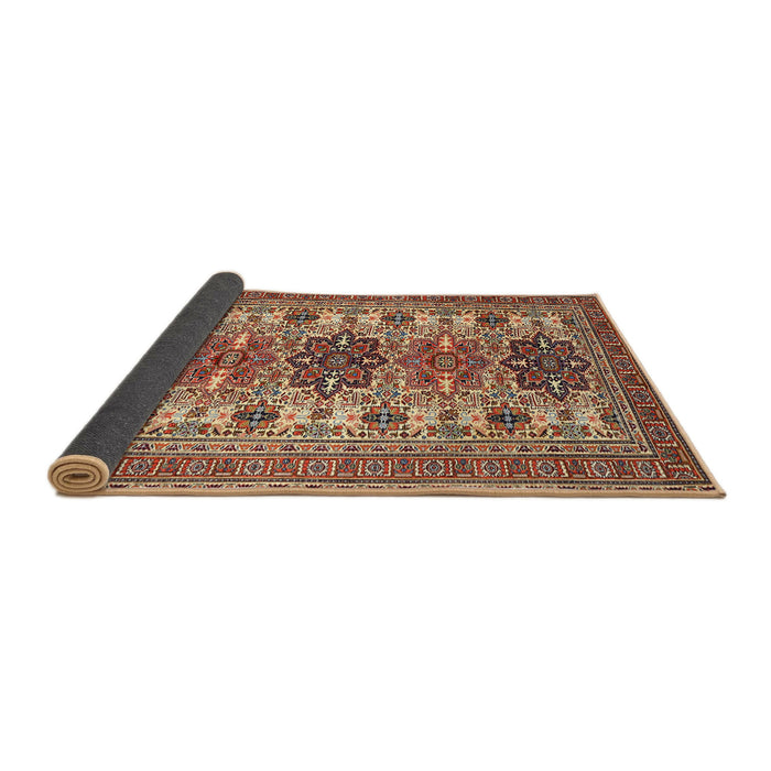 Sideview of Traditional Saffron Red Persian Rug, tr3206