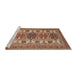 Sideview of Machine Washable Traditional Saffron Red Rug, wshtr3206