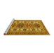 Sideview of Machine Washable Persian Yellow Traditional Rug, wshtr3206yw