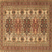 Square Machine Washable Persian Brown Traditional Rug, wshtr3206brn