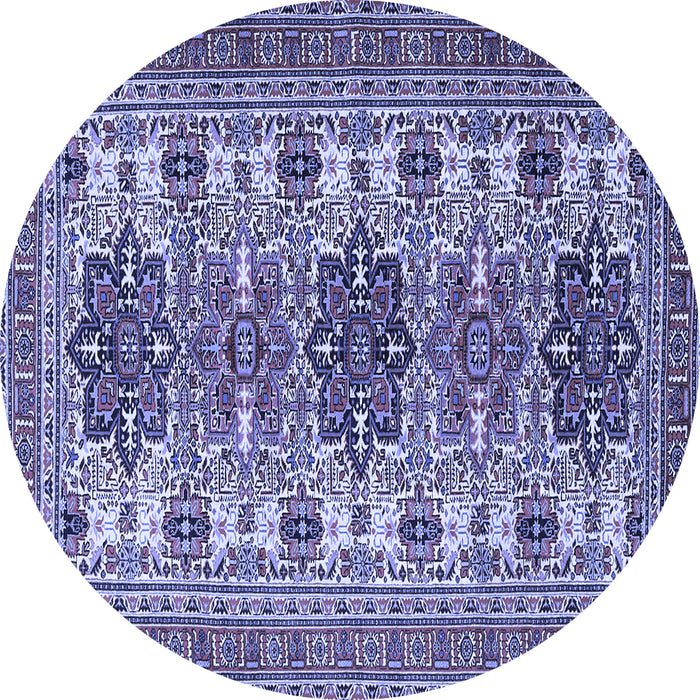 Round Persian Blue Traditional Rug, tr3206blu