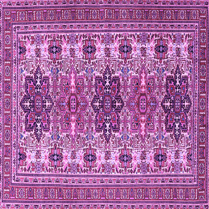 Square Persian Purple Traditional Rug, tr3206pur