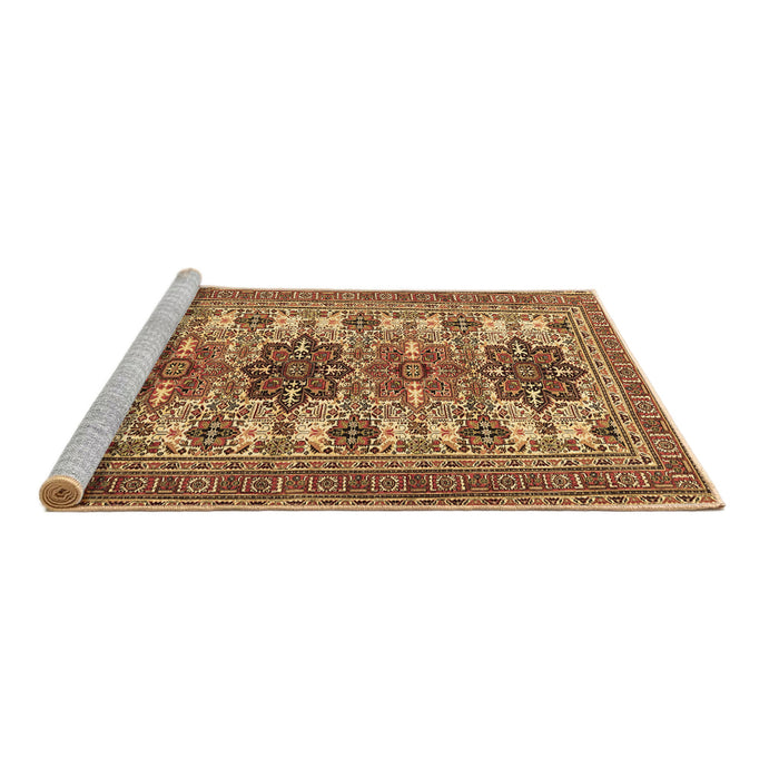 Sideview of Machine Washable Persian Brown Traditional Rug, wshtr3206brn