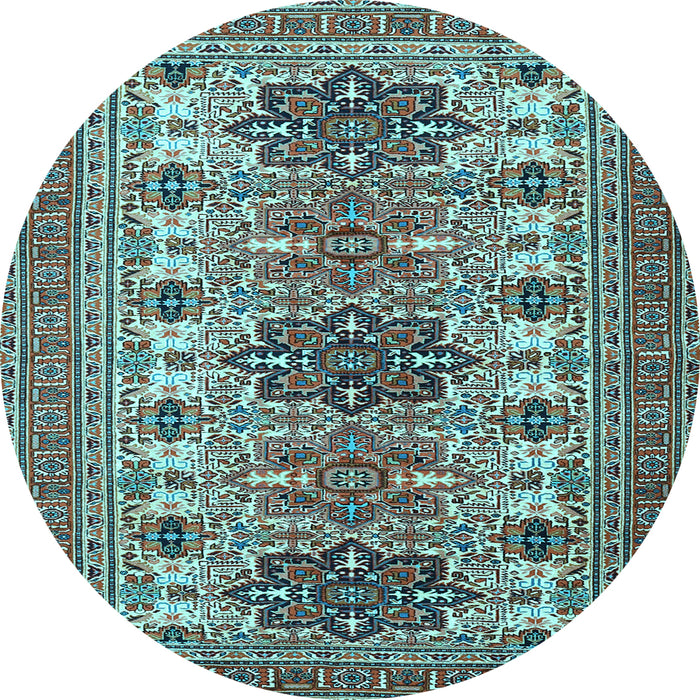 Round Persian Light Blue Traditional Rug, tr3206lblu
