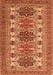 Serging Thickness of Machine Washable Persian Orange Traditional Area Rugs, wshtr3206org