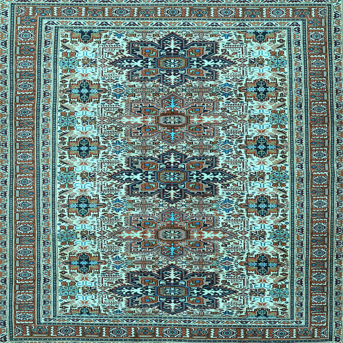 Square Machine Washable Persian Light Blue Traditional Rug, wshtr3206lblu