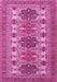 Machine Washable Persian Pink Traditional Rug, wshtr3206pnk