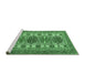 Sideview of Machine Washable Persian Emerald Green Traditional Area Rugs, wshtr3206emgrn