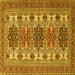 Square Machine Washable Persian Yellow Traditional Rug, wshtr3206yw